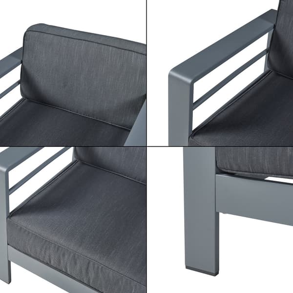 Trädgårdsfåtölj Avise 62x81x70 cm antracit [casa.pro]