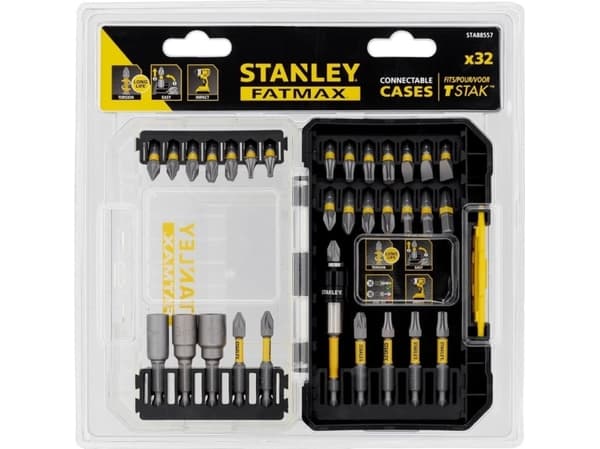 Stanley FATMAX STA88557-XJ, 32 st, Sexkant, Mutterdragare, PH2, Phillips, Phillips skruvmejsel, Slitsad, Torx, PH 1, PH 2, PH 3, PZ 1, PZ 2, PZ 3, 4,