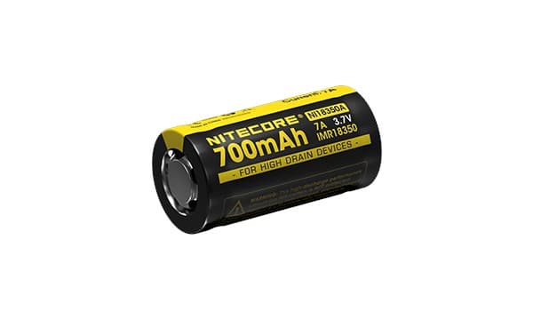 Nitecore IMR18350, Oppladbart batteri, 3,7 V, 1 stykker, 700 mAh, Sort, Gult