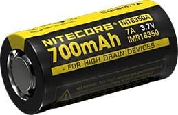 Nitecore IMR18350, Oppladbart batteri, 3,7 V, 1 stykker, 700 mAh, Sort, Gult