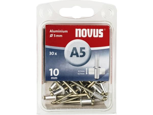 Novus Office 110026855 Blindnitter (Ø x L) 5 mm x 10 mm Aluminium Aluminium 30 stk.