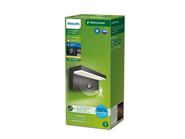 Philips 8720169257399, Ulkoseinävalaistus, Antrasiitti, Alumiini, IP44, Puutarha, Terassi, I