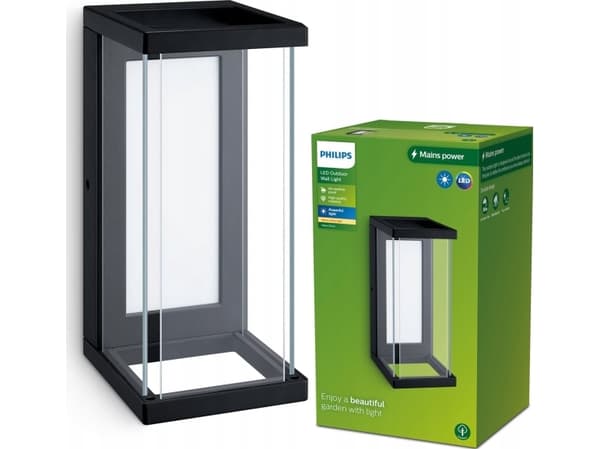 Philips 8720169266797, Ulkoseinävalaistus, Musta, Alumiini, IP44, Julkisivu, Puutarha, Terassi, I