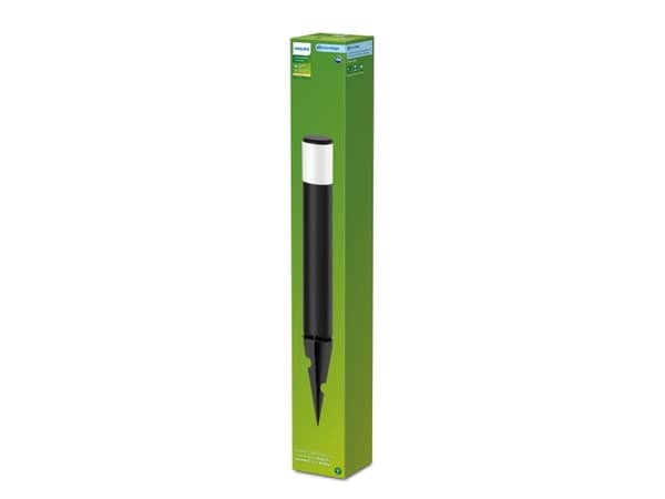 Philips Purex Pedestal/Pathway Light 1.5W, Outdoor ground lighting, Black, Aluminium, Plastic, IP44, Garden, III