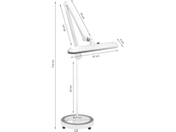Activeshop LED-arbetsbänkslampa ELEGANTE 801-S MED STANDARD VIT