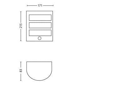 Philips 8720169263772, Väggbelysning för utomhusbruk, Rostfritt stål, Rostfritt stål, IP44, Fasad, Trädgård, Terass, II