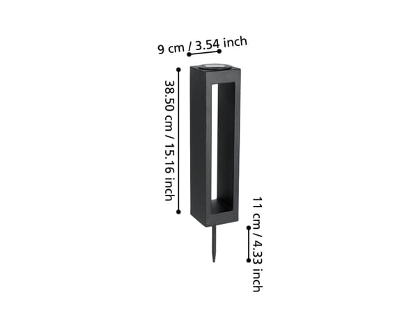 EGLO SOLCELLE SPYD 200MA H380 SORT