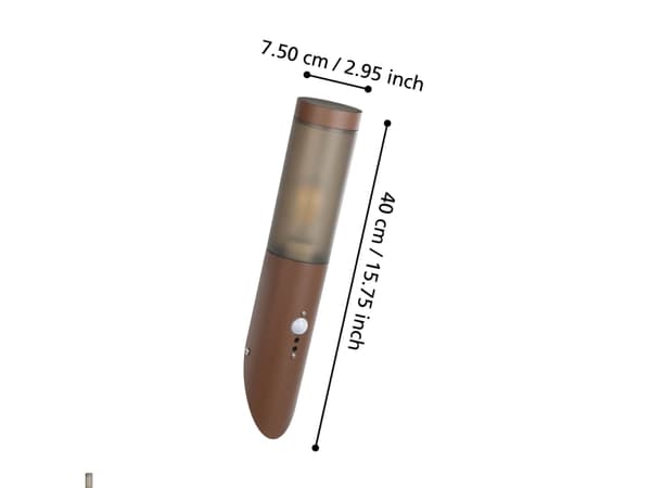 EGLO HELSINKI UTOMHUSVÄGG E27 SENSOR ROSTBRUN
