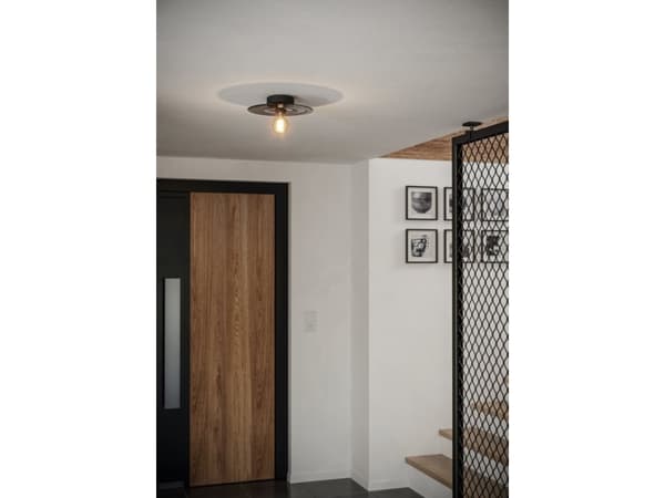 EGLO LINTMILL LOFT/VÆG Ø300 E27 SORT/LYSEGRÅ