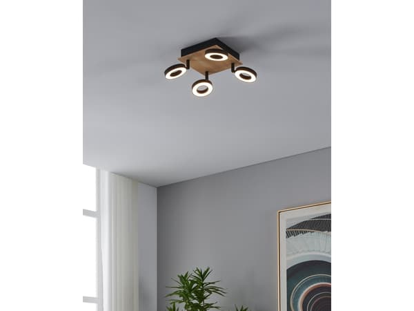 EGLO RIELVES LOFT 4L 170X170 TRÆ/SORT/HVID FSC