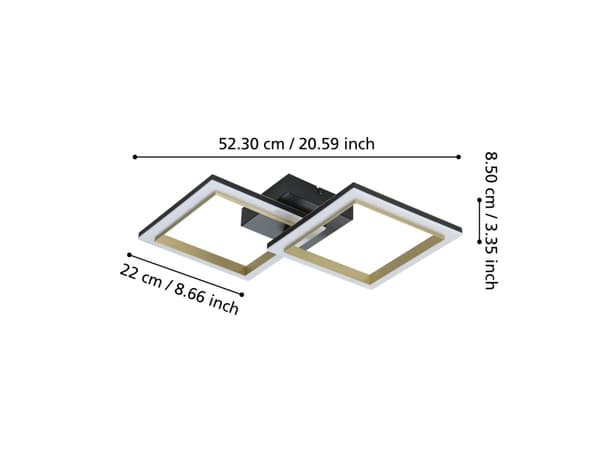 EGLO CALLIERA LOFT 525X310 2500LM 4000K DÆMPB. SORT/HVID