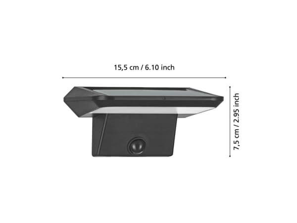 EGLO PORRASSA SOLAR WALL/SENSOR L155 800LM 2000MAH MUSTA
