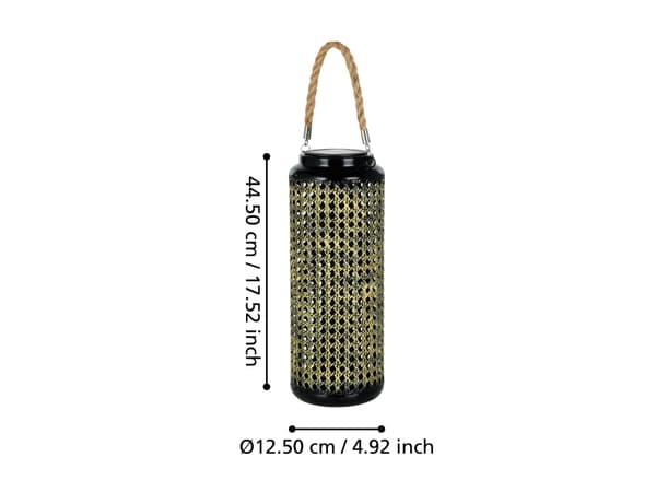 EGLO 48971, Hengende lys, Sort, Brun, Plast, Stål, Camping, Inngang, Hage, 1 ampuller, LED