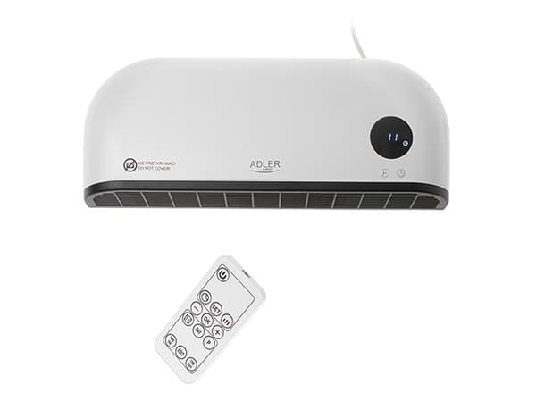 Adler AD 7751, Svart, Vit, Plast, Remote, Röra, LED, Värme, Temperatur, Timer, horisontell