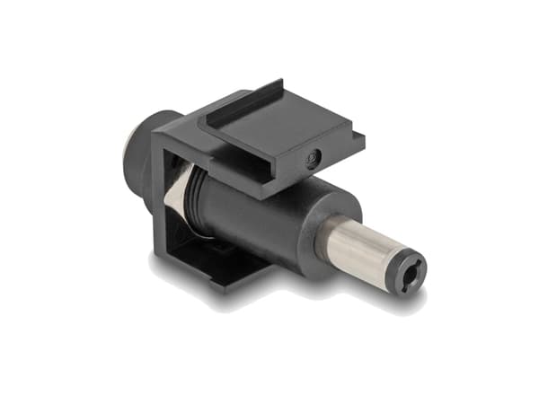Delock Keystone-moduuli DC 5,5 x 2,1 mm naaras DC 5,5 x 2,5 mm uros musta