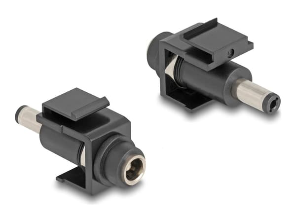 Delock Keystone-moduuli DC 5,5 x 2,1 mm naaras DC 5,5 x 2,1 mm uros musta