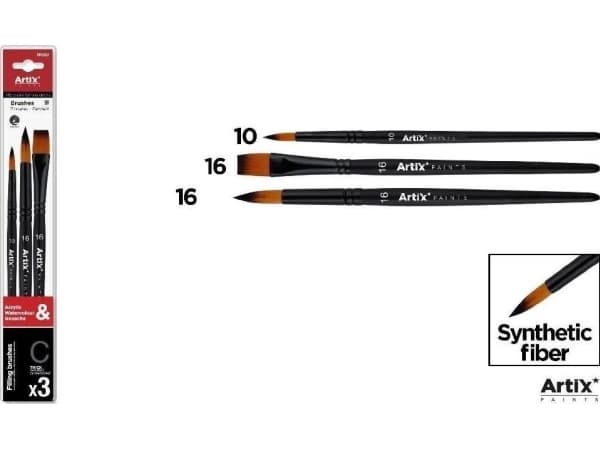 Syntetiska borstar C 3st