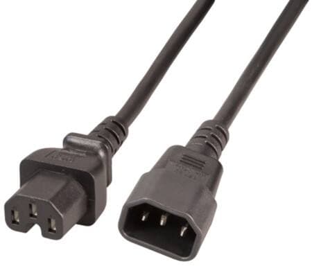 EFB Elektronik Kuumalaitteiden jatkojohdin C14 180° - C15 180° musta 2 m 3 x 1,00 mm² - 3 m - VDE - Musta (EK585.3V2)