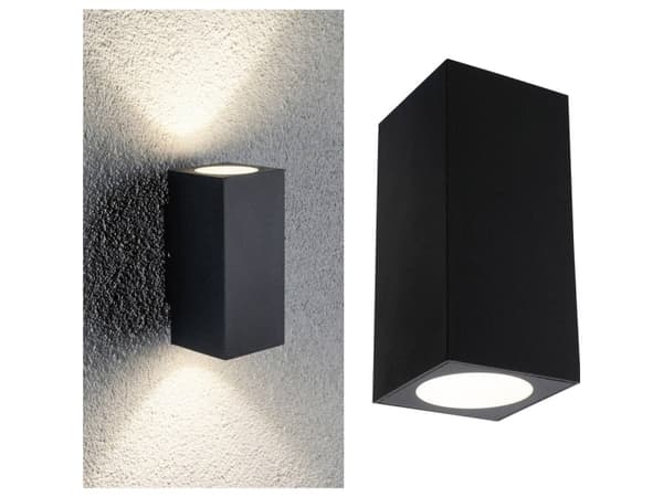 Paulmann Flame, Väggbelysning för utomhusbruk, Antracit, Gjuten aluminium, IP44, Fasad, I