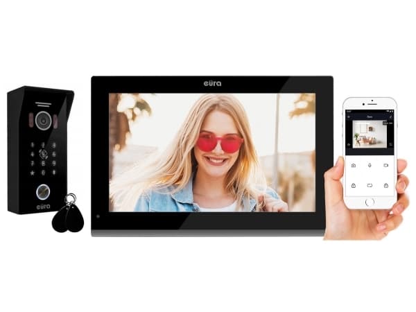 Eura VIDEO DØRTELEFON EURA VDP-99C5 hvit, WiFi, RFID