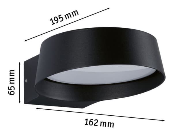 Paulmann Capea Grand, Vegglys, Antrasitt, Aluminium, Rustfritt stål, IP44, Fasade, I