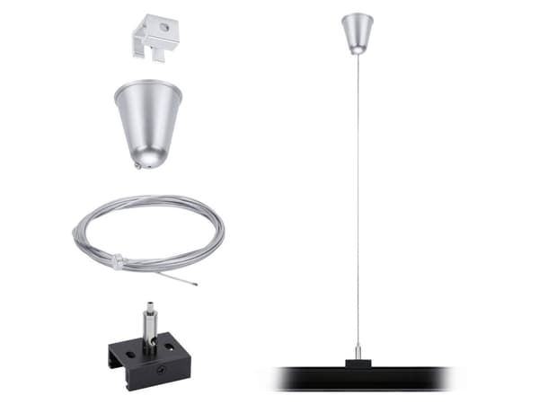 Paulmann 95585, Upphängning av vajer, Svart, Metall, Sjukhussal, Restaurang, Butik, Lagerbyggnad, 4,2 cm, 3000 mm