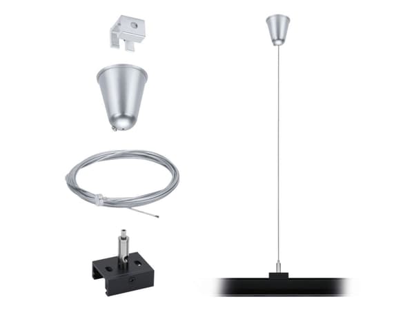 Paulmann 95585, Upphängning av vajer, Svart, Metall, Sjukhussal, Restaurang, Butik, Lagerbyggnad, 4,2 cm, 3000 mm
