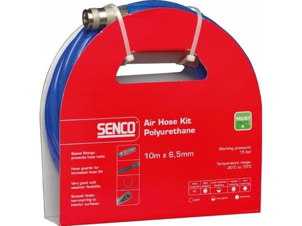 Luftslange 10m, 8 mm id. diameter, 12 tommer diameter, SENCO