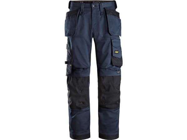SNICKERS WORKWEAR 6251 AllroundWork Stretch arbejdsbuks+ med loose fit og hylsterlommer, navy/sort, størrelse 48