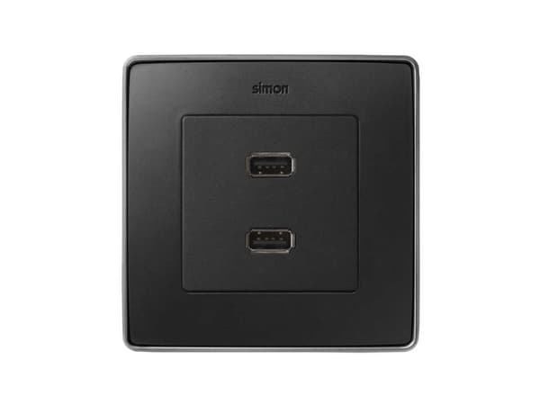 Simon 8201090-038, grafit, Plast, Simon 82, USB, IP20, CE