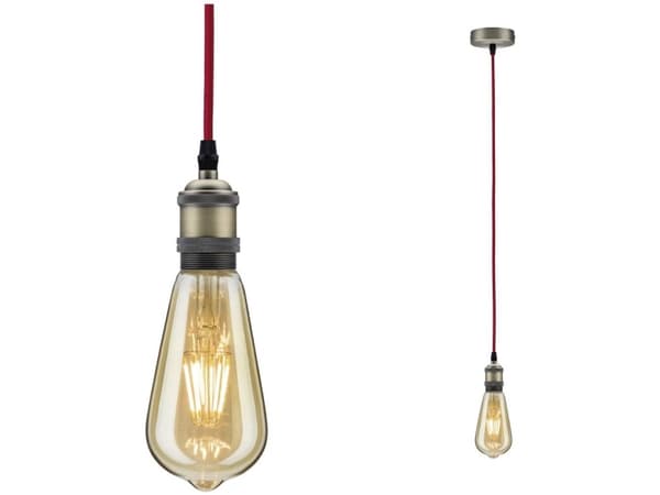 Paulmann Pendant, Fleksibel montering, Brun, Rød, Metall, Innendørs, IP20, II