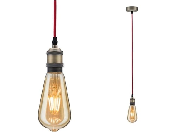 Paulmann Pendant, Fleksibel montering, Brun, Rød, Metall, Innendørs, IP20, II Brun, Rød