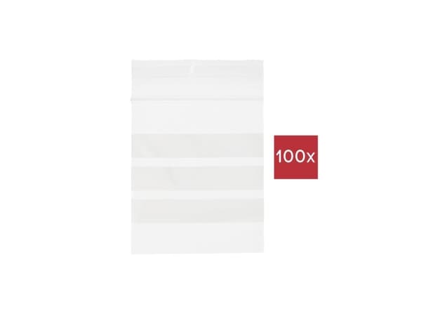TRU COMPONENTS Vetoketjullinen laukku tekstietiketillä (L x K) 60 mm x 80 mm Läpinäkyvä polyeteeni 100 kpl