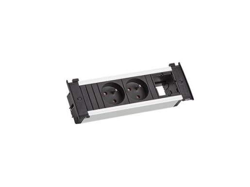 Bachmann Kapsa S, 0,2 m, inomhus, Typ E, Svart, Silver, 2 AC-utgångar, 204 mm