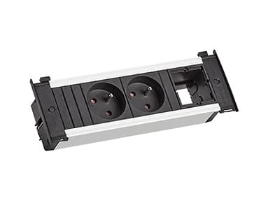 Bachmann Kapsa S, 0,2 m, inomhus, Typ E, Svart, Silver, 2 AC-utgångar, 204 mm