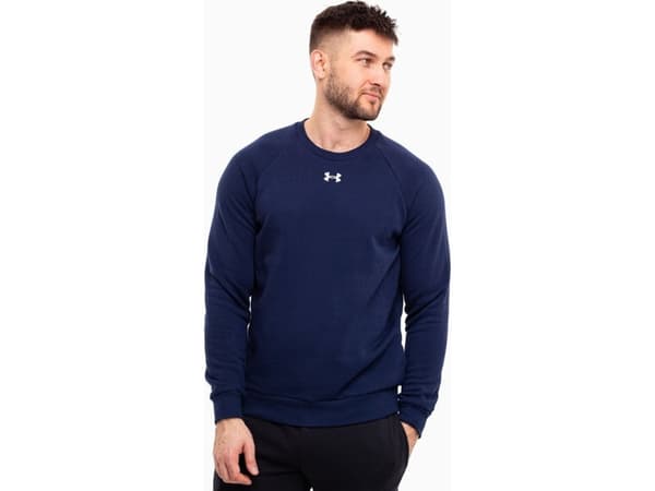 Under Armour Men's Rival Fleece Crew Sweatshirt Navy Blue 1379755 410
