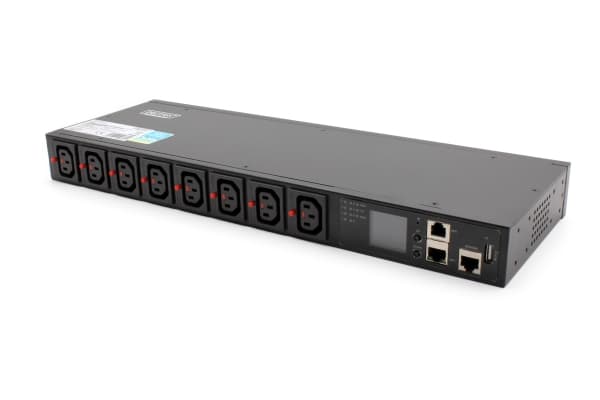 Digitus DN-DP-H-1-8C13, Switched, 1U, Black, C20 coupler, 230 V, 16 A
