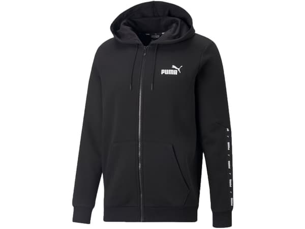 Herrebluse Puma ESS+ Tape hettegenser med full glidelås FL svart 670270 01 (M)