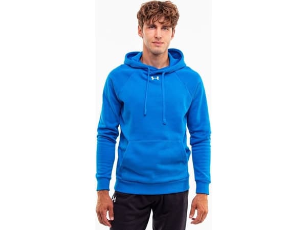Under Armour Bluza z kapturem kangurka męska Under Armour Rival Fleece Hoodie niebieska 1379757 406 L