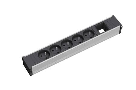 Bachmann 912.014, 0,1 m, inomhus, Typ E, Svart, Grå, 5 AC-utgångar, 356 mm