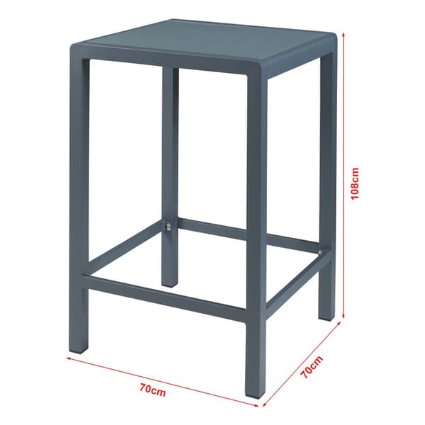 Barbord Avise utebord 108x70x70 cm härdat glas antracit [casa.pro]