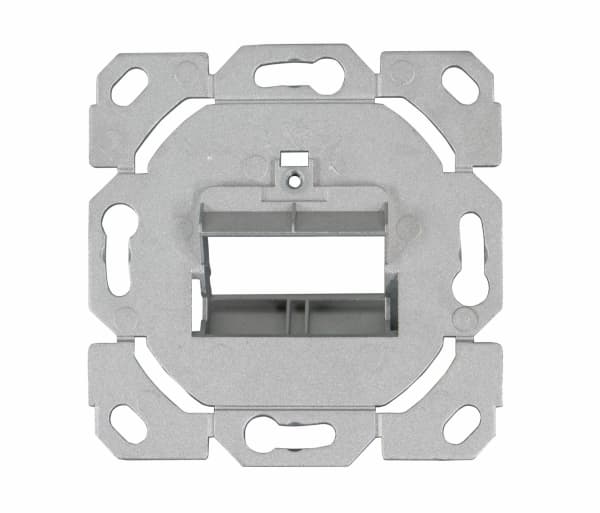 UAE-tukikehys 2 x Keystone-moduulille Slimline E-20095, muotoiltavissa 2 Keystone Slimline -moduulille 40° kulmainen pistorasia (ET-25090K)