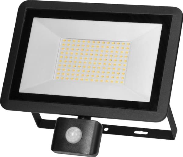 Orno FARO S LED 100W strålkastare med PIR 8000lm, IP44, 4000K, aluminium + glas