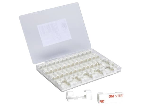TRU COMPONENTS T24CA078 Kaapelipidike Itsekiinnittyvä TC-12888584 Bundle-Ø-alue 5-9 mm Valkoinen 50 kpl