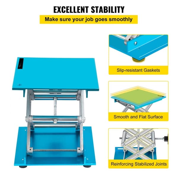Lab Jack-stativ, 8"x8" aluminiumoxidlabbjack, justerbar höjd 2,4"-12", hållbart och stabilt, lastkapacitet 88LBS/40KG.