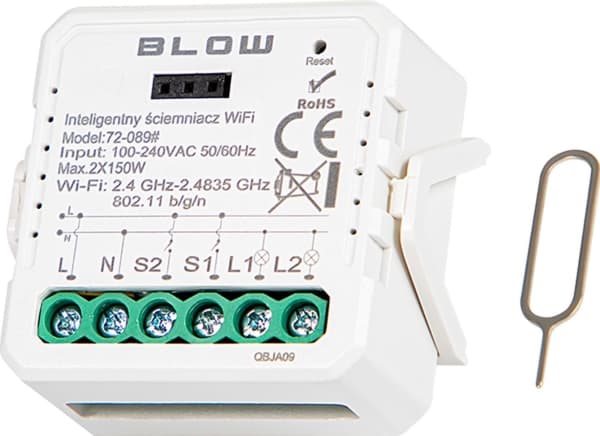 Blow 72-089# Intelligent ljusdimmer tvåkanalig wifi tuya