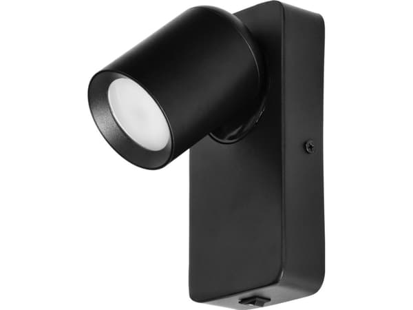 Pendelarmatur Orno MALTA SP 1, för vägg- eller takmontage, GU10 max. 12W, IP20, svart, rektangulär sockel