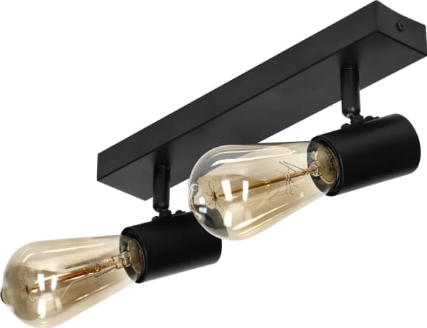 Hengelampe Orno RIO SP 2, vegg- og taklampe, E27 maks. 2x60W, IP20, sort
