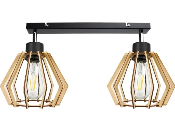Hengelampe Orno SOLIN vegglampe, effekt maks. 2x60W, E27, sort, tre