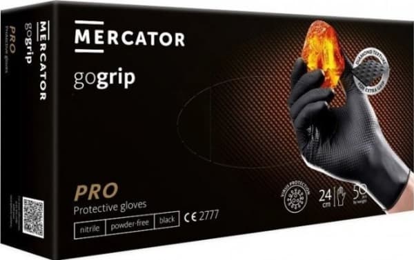 Juoda mercator gogrip juodas 50 vnt dydis xl nitrilhansker